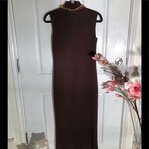 VINTAGE CLASSIC KNIT DRESS IN CHOCOLATE BROWN